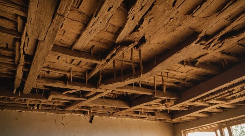 termite damage indicators observed
