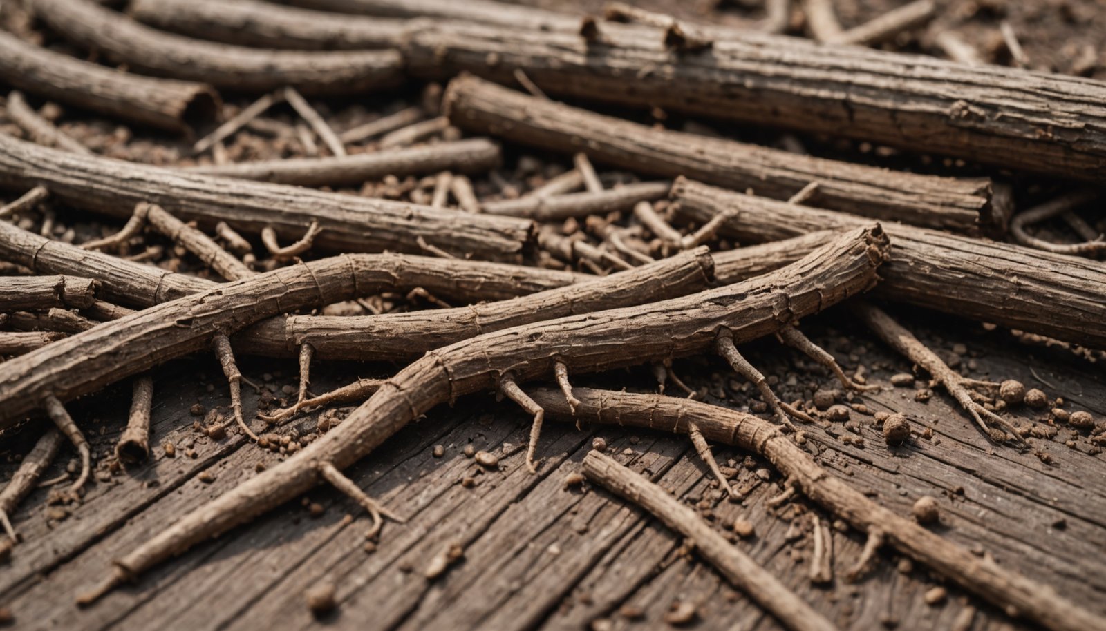 Close-up of termite damage on wood