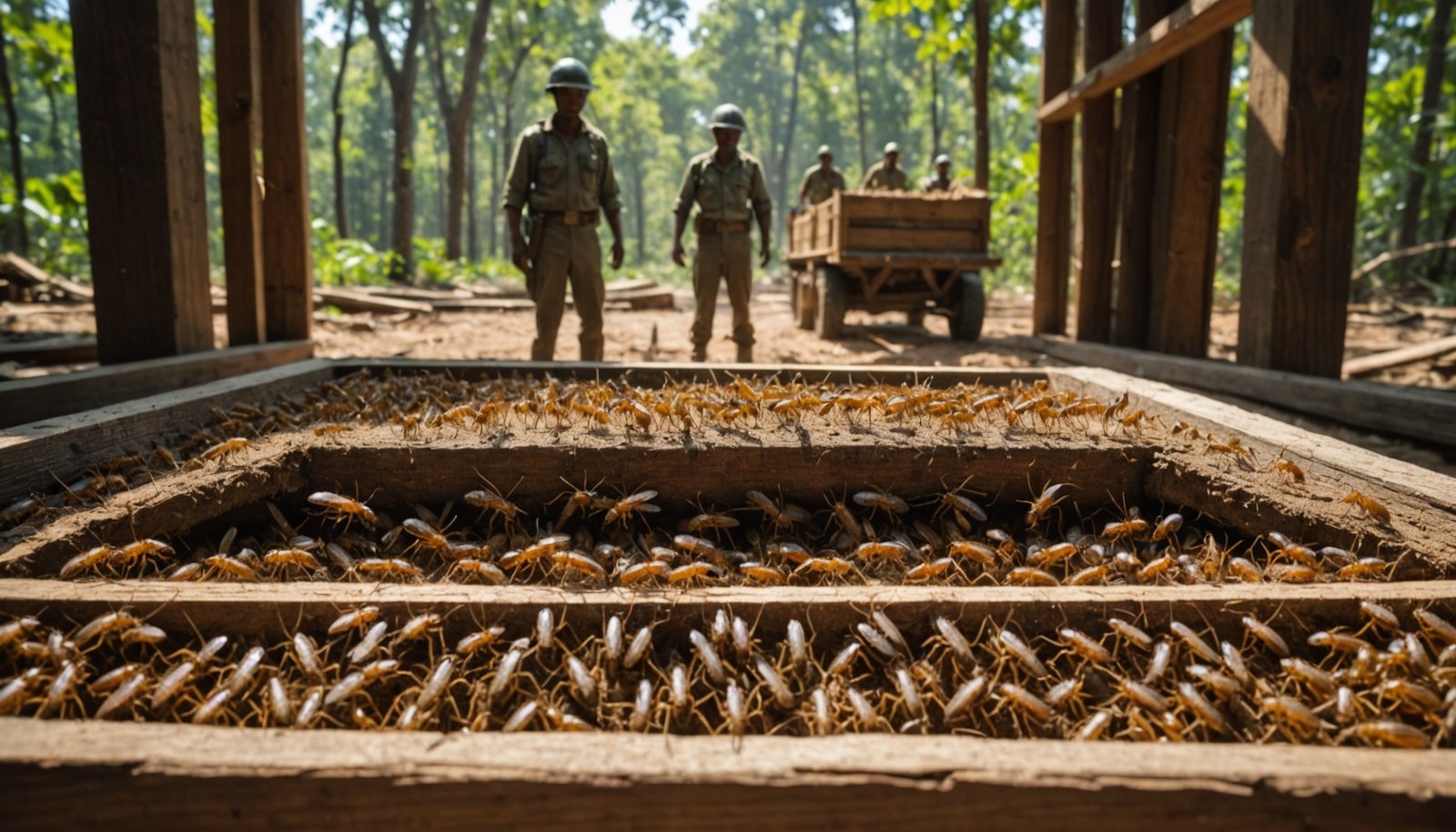 industrious wood consuming termite workers