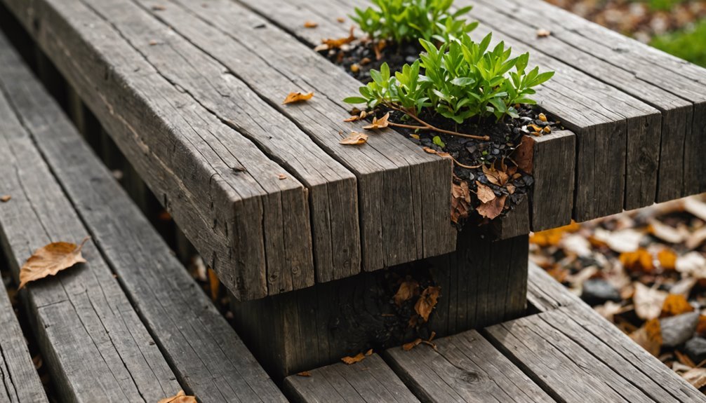 Exterior wood kept clear of soil to block termite access