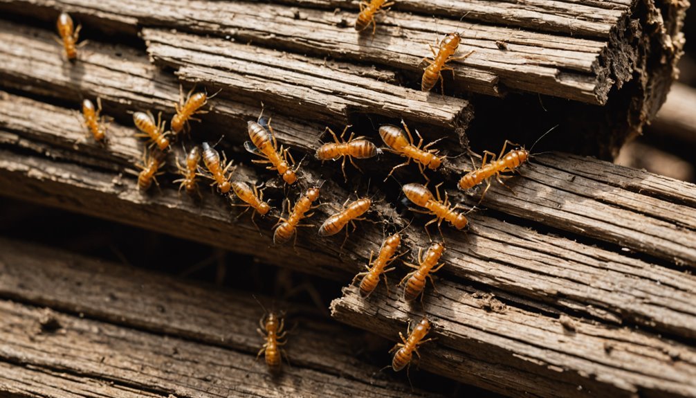 Bleach killing a termite on contact